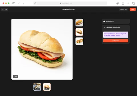 Interface Magic Studio — d'une photo à une qualité studio